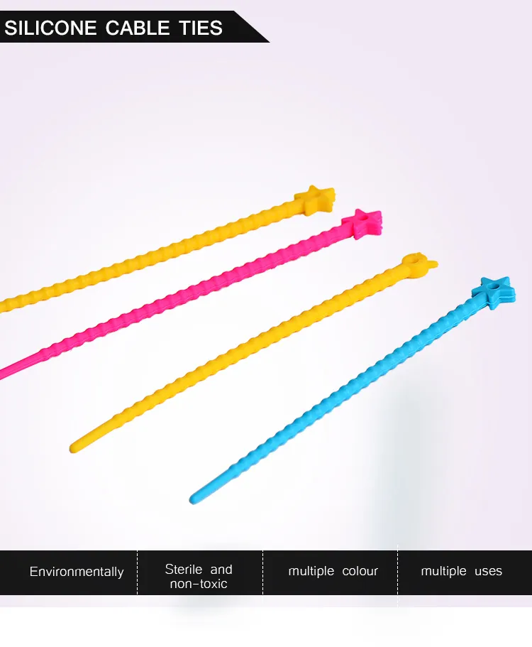 Custom Reusable Silicone Cable Ties - Effortless Organization for Your Cords and
